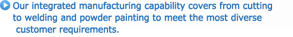 Our integrated manufacturing capability covers from cutting to welding and powder painting to meet the most diverse customer requirements.