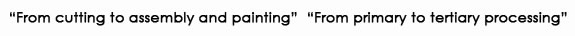 From cutting to assembly and painting. From primary to tertiary processing.